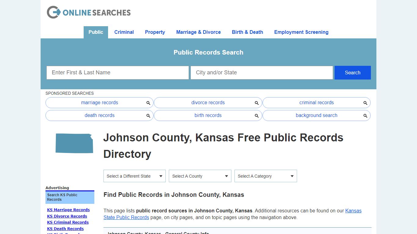 Johnson County, Kansas Public Records Directory - OnlineSearches.com