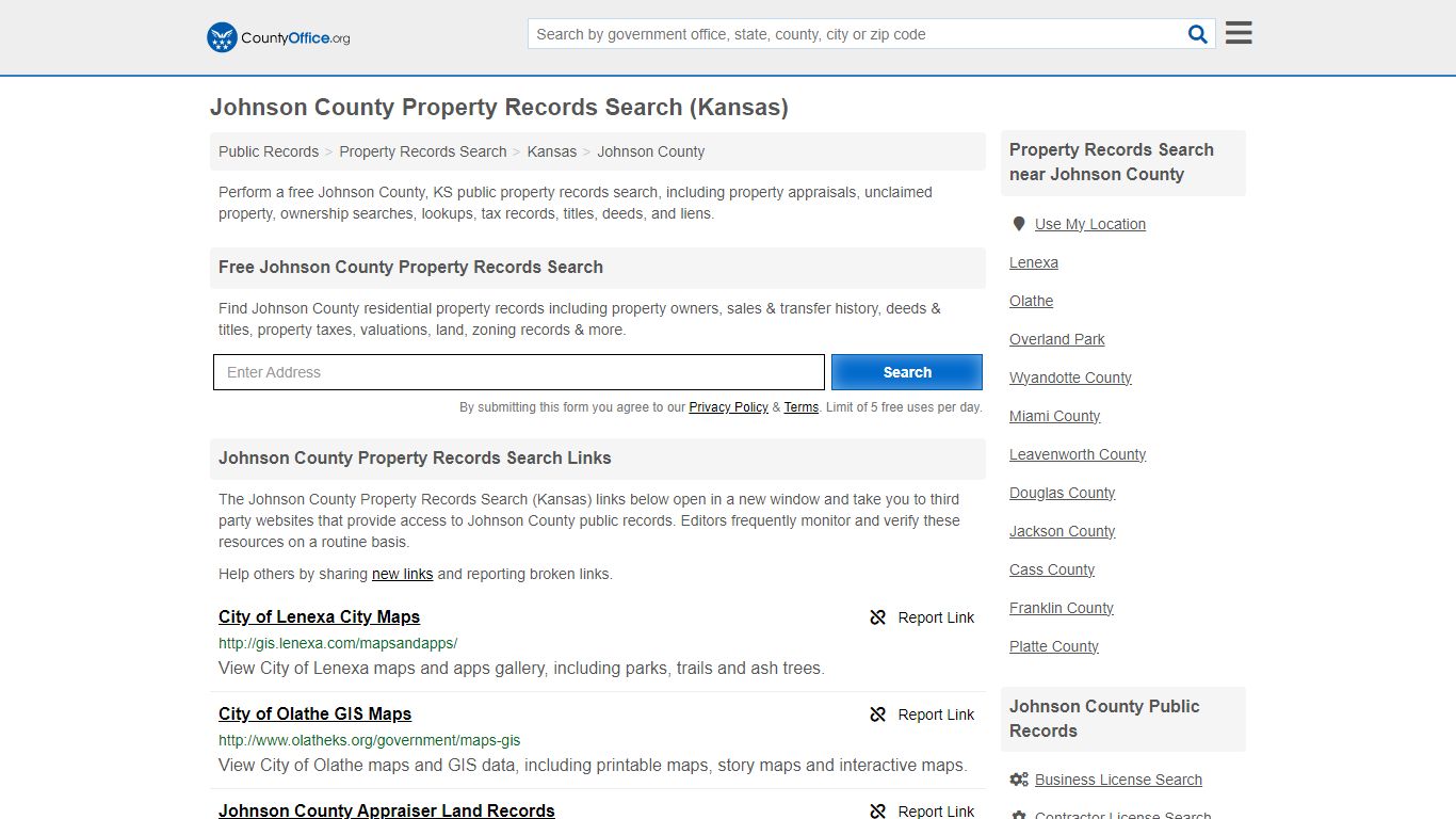 Johnson County Property Records Search (Kansas) - County Office